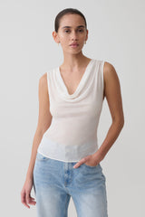Ciaran Sleeveless Sheer Top - Ivory