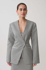 Darcie Drop Shoulder Suiting Blazer - Houndstooth
