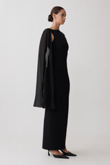 Farid Bandage Maxi Dress With Chiffon - Black