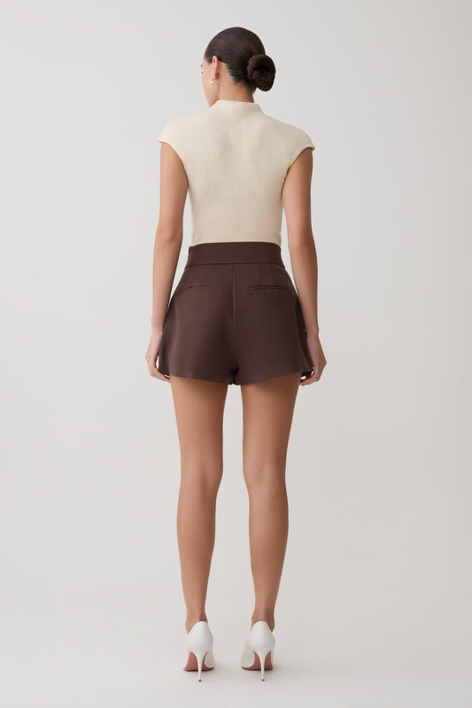 Alden High Waisted Short - Chocolate