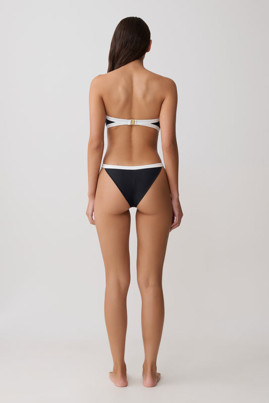 Isla Brazilian Bikini Bottom - Black/White