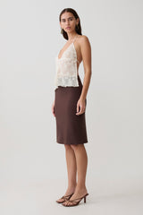 Greer Knee Length Skirt - Espresso