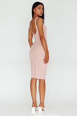 Kandis Low Back Midi Dress Rose