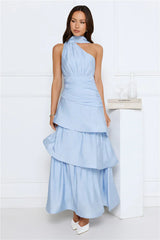 Cara One Shoulder Maxi Dress Blue