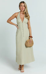 Beata Midi Dress - Line Dress in Sage