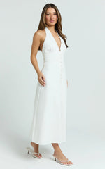 Beata Midi Dress - Line Dress in White