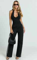 Aleona Pants - Mid Rise Relaxed Straight Pants in Black