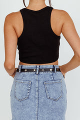 Nerissa Slim Star Belt Black