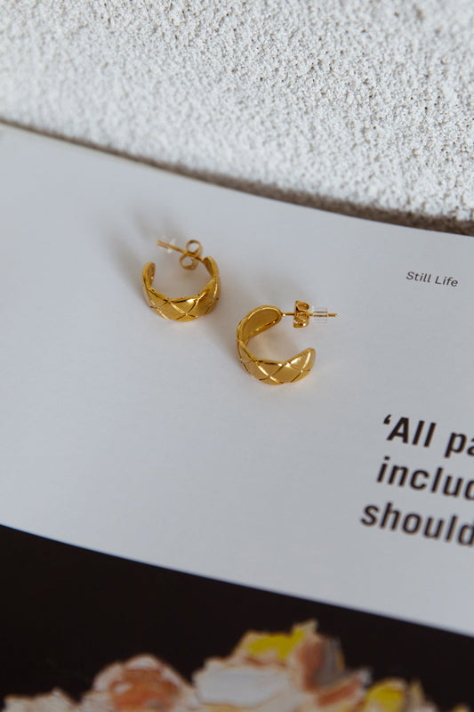 Symphony Woven Open Hoop Earrings Gold