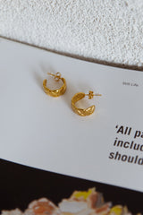 Symphony Woven Open Hoop Earrings Gold