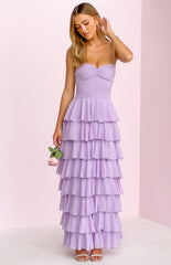 Georgie Lilac Ruffle Maxi Dress