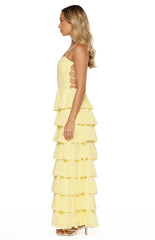 Georgie Yellow Ruffle Maxi Dress