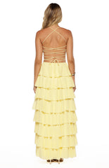 Georgie Yellow Ruffle Maxi Dress