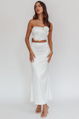 Like A Dove Rosette Corset Top Oyster