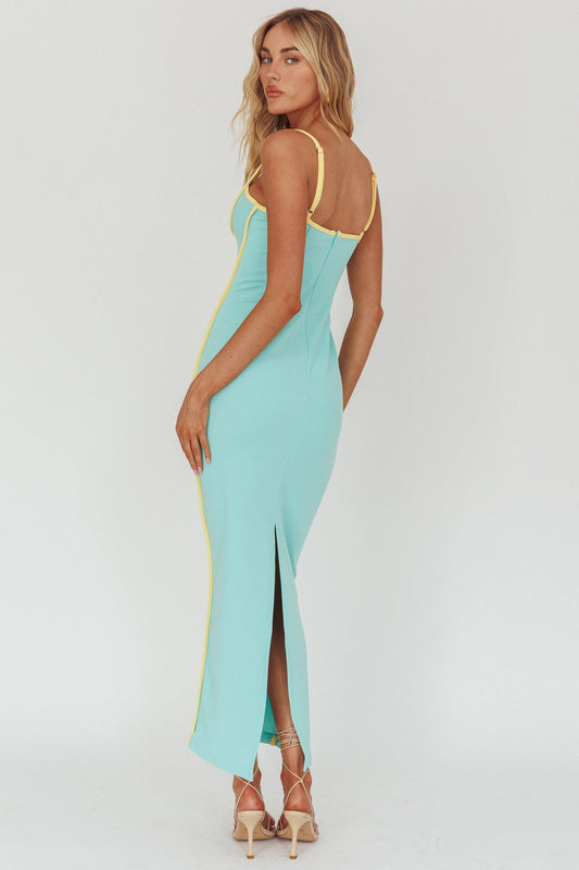 Sunny Coast Piping Trim Maxi Dress Peppermint