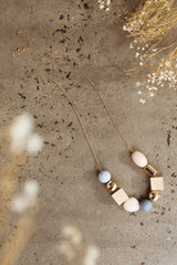 Imogen Mix Bead Necklace Pink