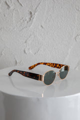 Germa Oval Metal Sunglasses Tort
