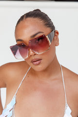 Fiery Square Frame Sunglasses Red