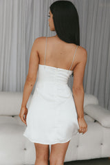 Insignia Twist Bust Diamante Mini Dress Cream