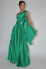 Laxmi Accordion Pleat Maxi Dress Kelly Green