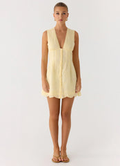 Burning Bright Mini Dress - Butter Yellow