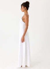 Calianna Linen Maxi Dress - White
