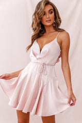 Valley Ruffle Tie-Up Back Dress Blush