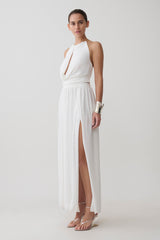 Banks Bubble Hem Midi Skirt - White