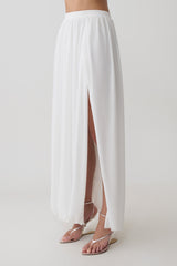 Banks Bubble Hem Midi Skirt - White