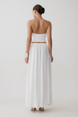 Banks Bubble Hem Midi Skirt - White