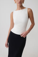 Nicolette Sleeveless Tank Top - White