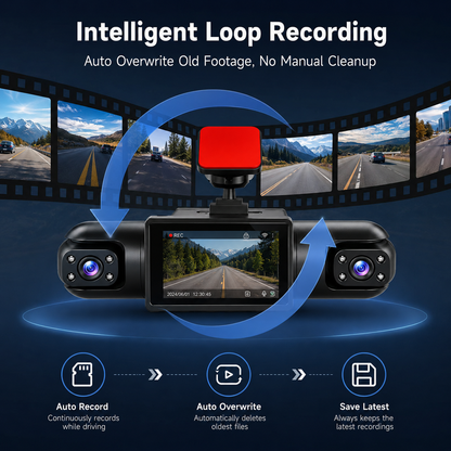 4-Camera 360° Dash Cam | Full-Time All-Round Witness Guards Your Car Day & Night