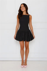 Burst Of Joy Bubble Mini Dress Black