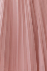 Artemis Accordion Pleat Strappy Back Midi Dress Blush