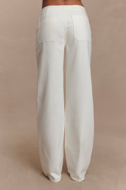 Caitlin Mid Rise Denim Jeans - White