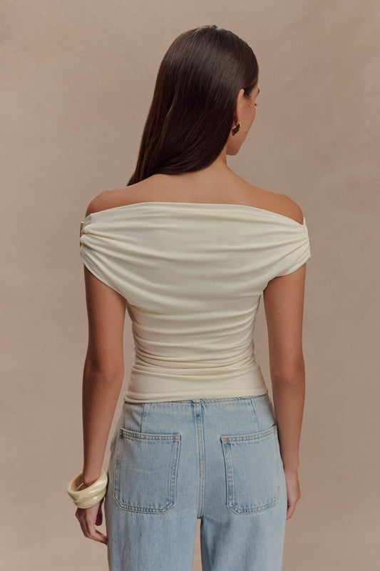 Kinsley Slinky Top With Hardware - Ivory