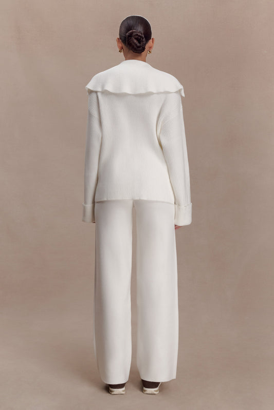 Kerrymae Straight Leg Knit Pants - Off White