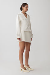 Elara Suiting Mini Skirt - Ivory
