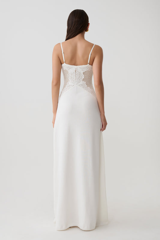 Bray Knit & Lace Maxi Dress - Ivory