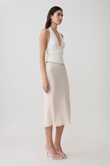 Lilah Devore Midi Skirt - Ivory