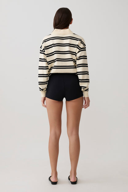 Philly Stripe Long Sleeve Knit Jumper - Ivory/Black