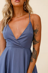 Secret Place Strappy Tie Back Party Dress Midnight Blue