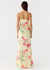 Bronte Strapless Maxi Dress - Lemon Soleil