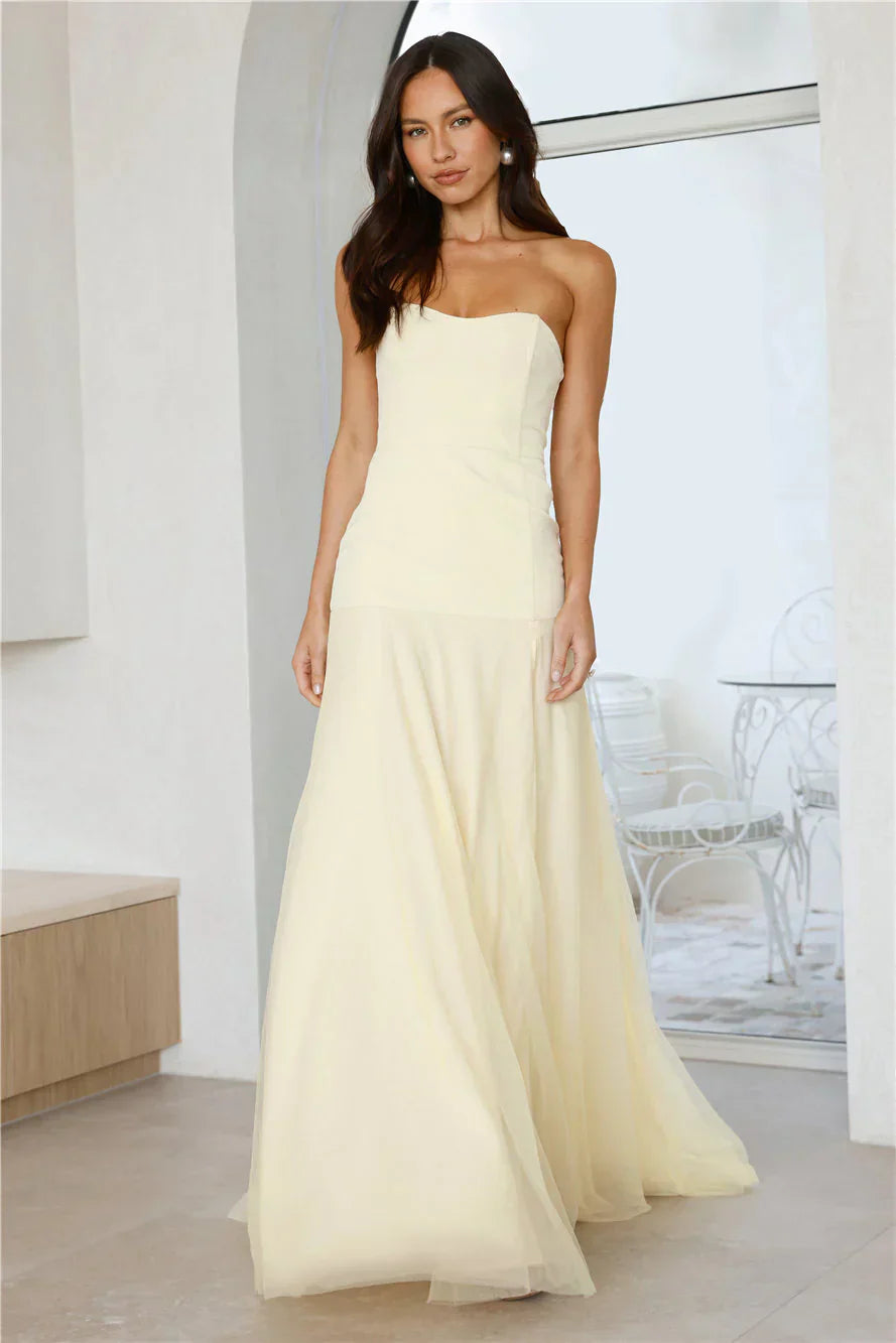 Candlelit Soirée Strapless Maxi Dress Butter