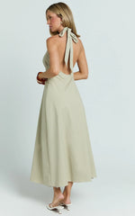 Beata Midi Dress - Line Dress in Sage