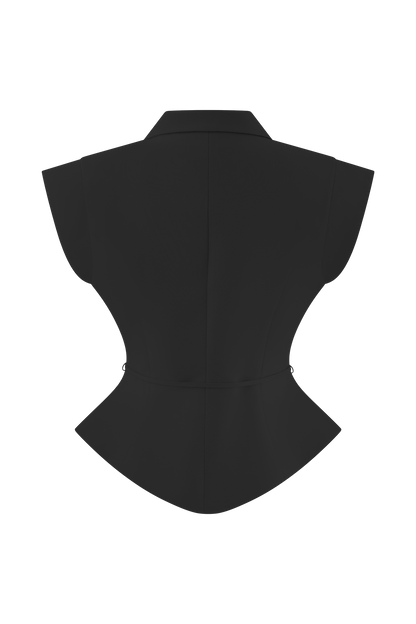 Andina Shortsleeve Linen Top - Black
