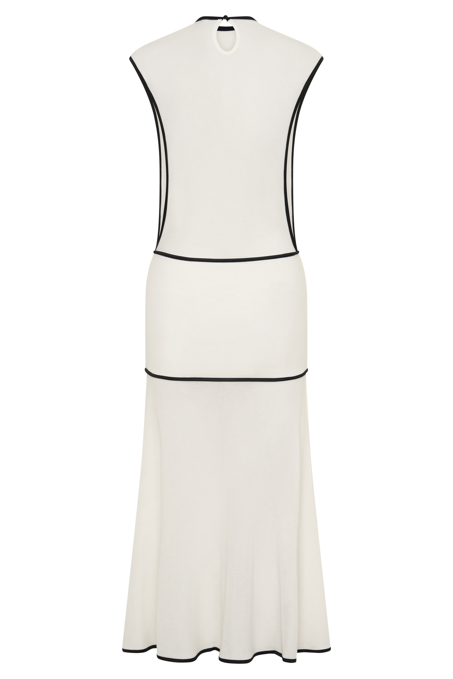 Aris Sleeveless Sheer Maxi Dress - Black/White