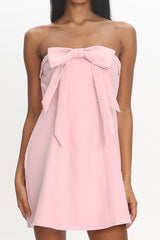 Lollipop Strapless Bow Bust Mini Dress Pink Sorbet
