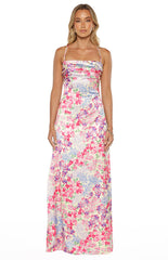 Blaise Multi Floral Satin Maxi Dress