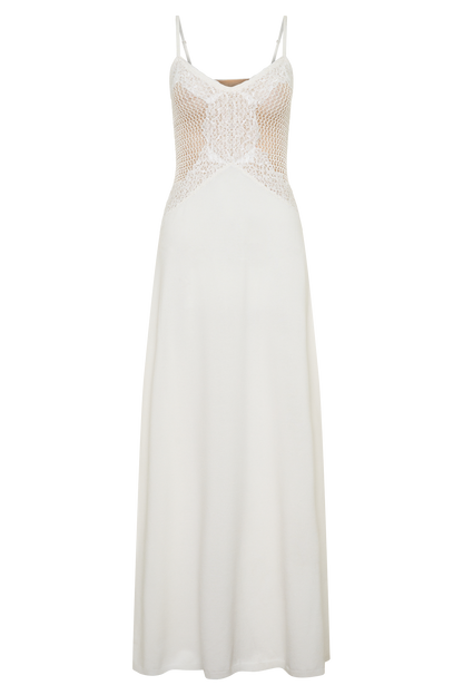 Bray Knit & Lace Maxi Dress - Ivory